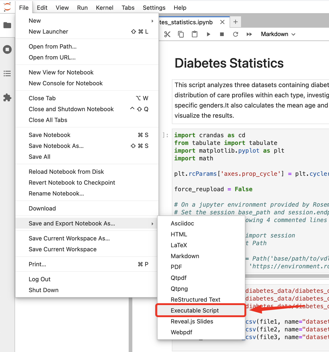 How to save a Jupyter notebook as a python file