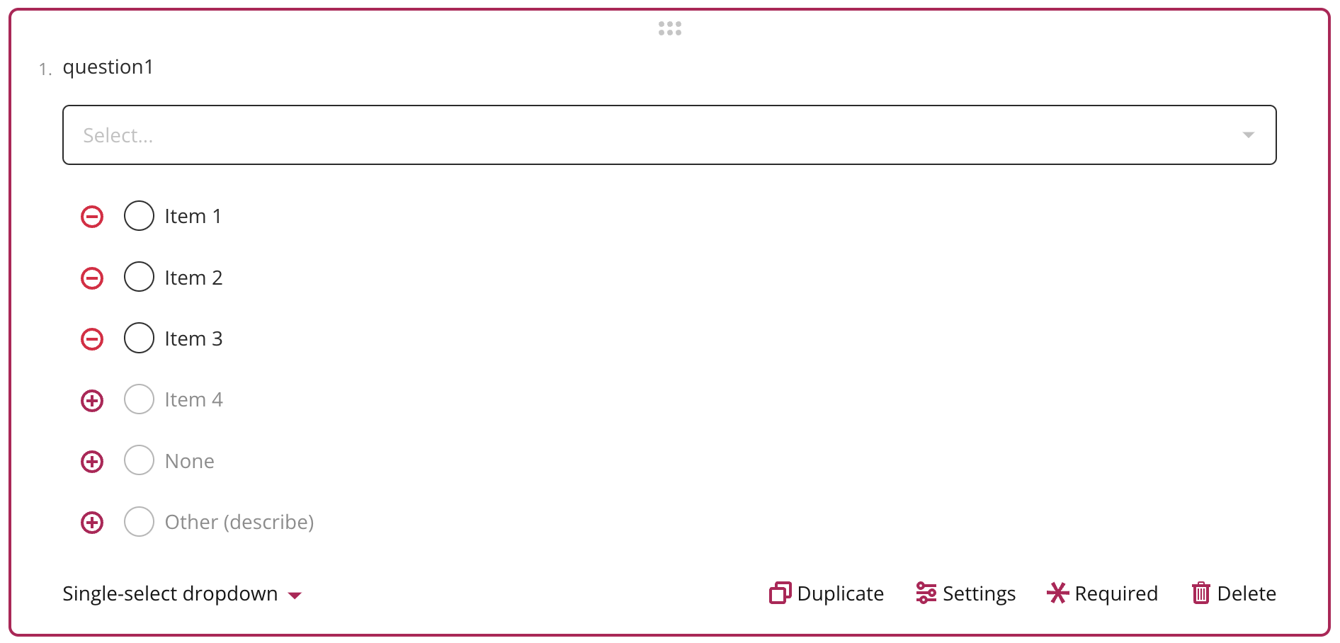 Survey question types
